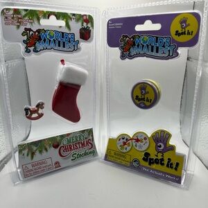 World’s Smallest Merry Christmas‎ Stocking/ Rocking Horse and Spot It Game New